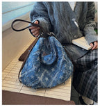 Frayed Star Denim Slouch Bag