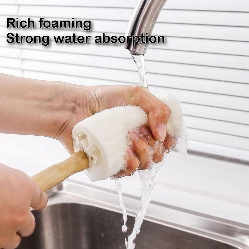 Loofah Dish Brush with Wooden Handle