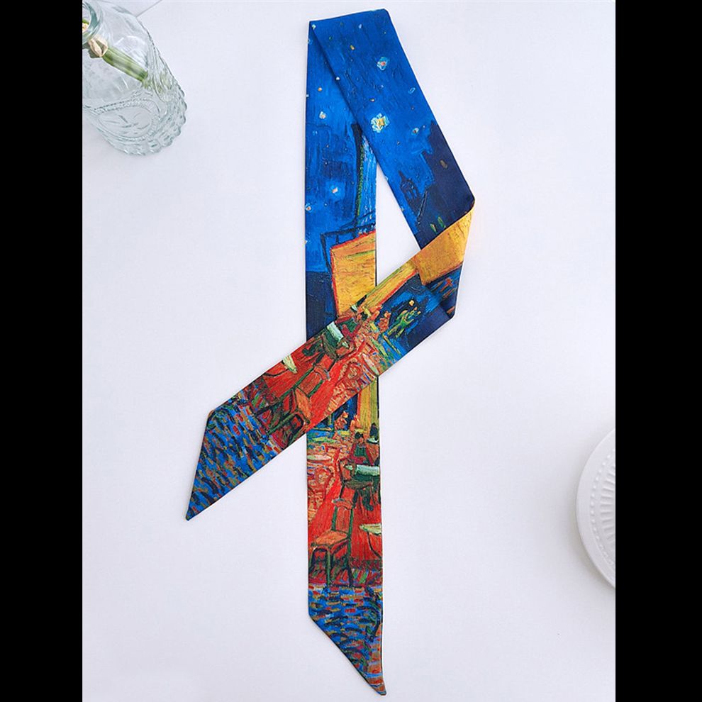 Art Print Narrow Silk Tie