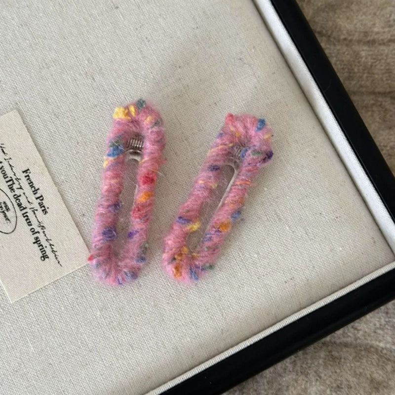 Plush Hair Clips Set