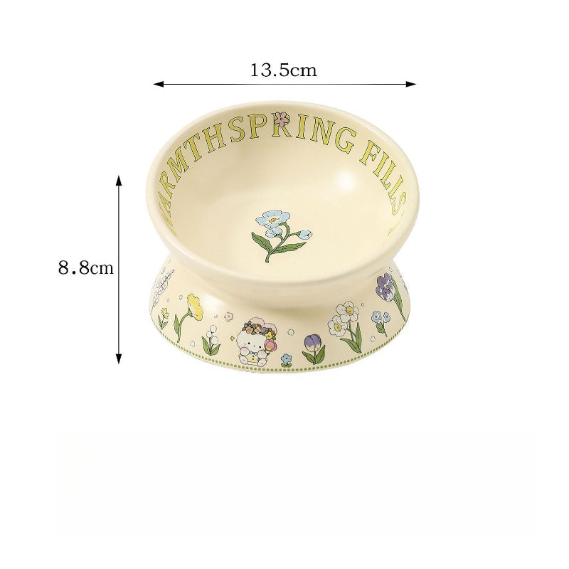 Ceramic Pet Bowl with Rim