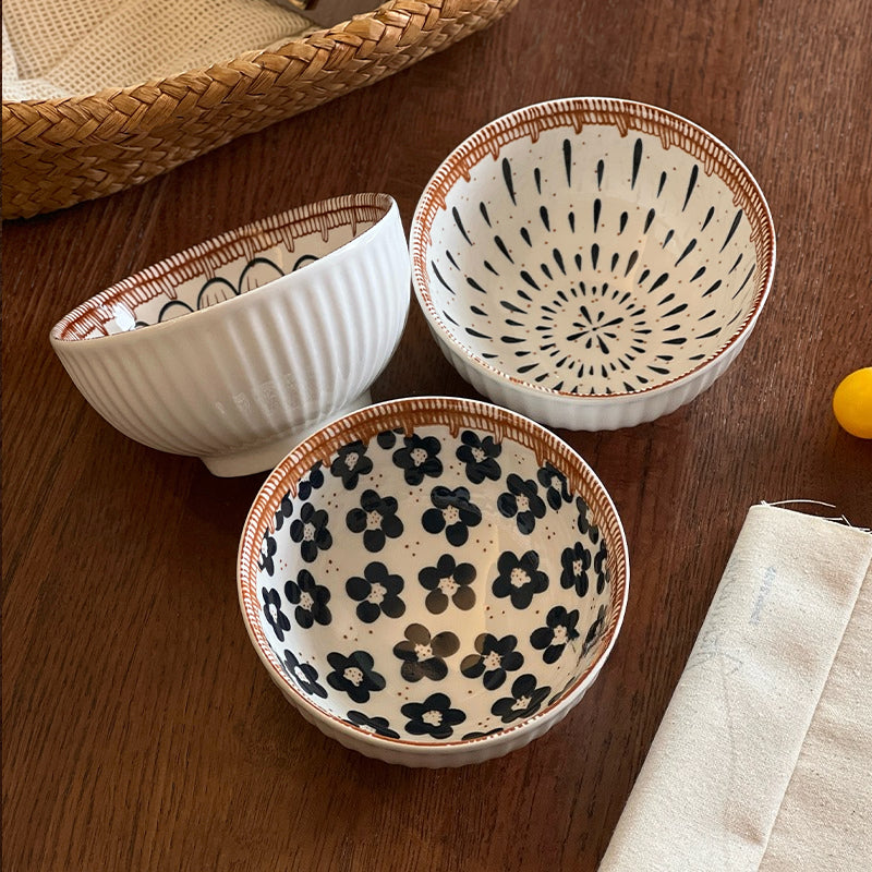 Hand-Painted Bohemian Rice Bowl