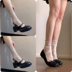 Frilled Sheer Mesh Ankle Socks