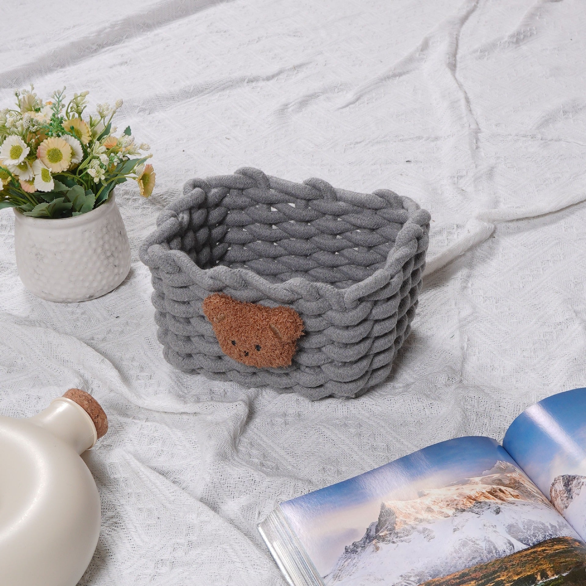Bear Cotton Rope Storage Basket - Modomu