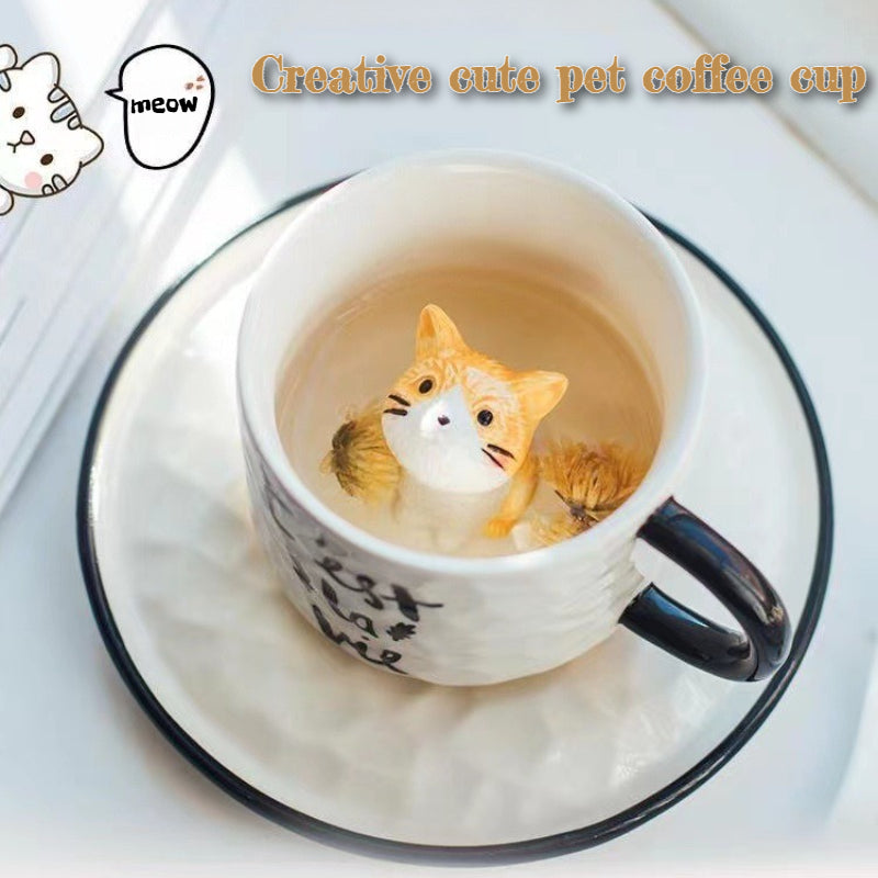 3D Cat Ceramic Coffee Cup