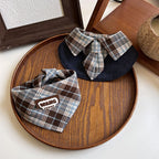 Pet Plaid Triangle Bandana Bib