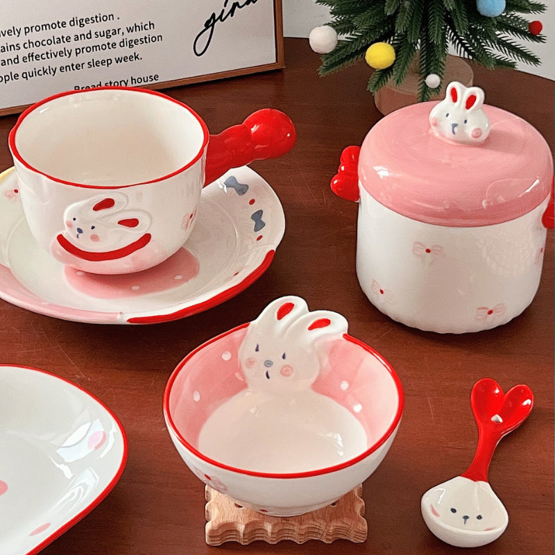 Hand Painted Rabbit Cereal Bowl - Modomu