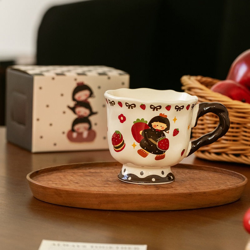 Strawberry Girl Ceramic Coffee Mug
