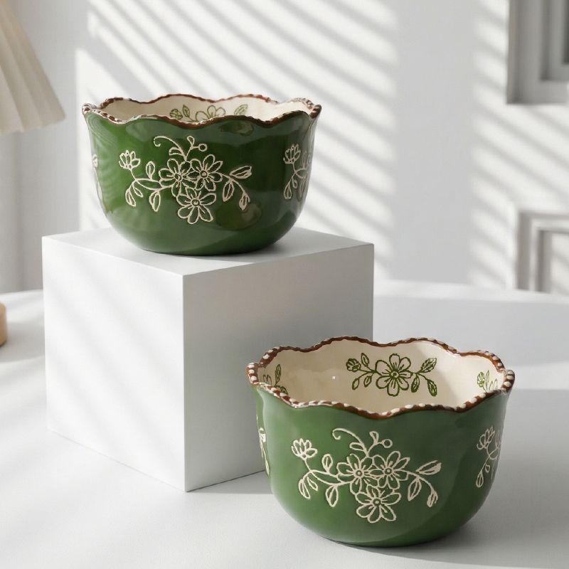 Carved Vine Flower Bowl