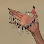 Rhinestone Fringe Choker