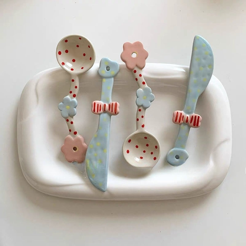 Polka Dot Ceramic Cutlery
