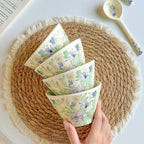 Pansy Print Conical Rice Bowl
