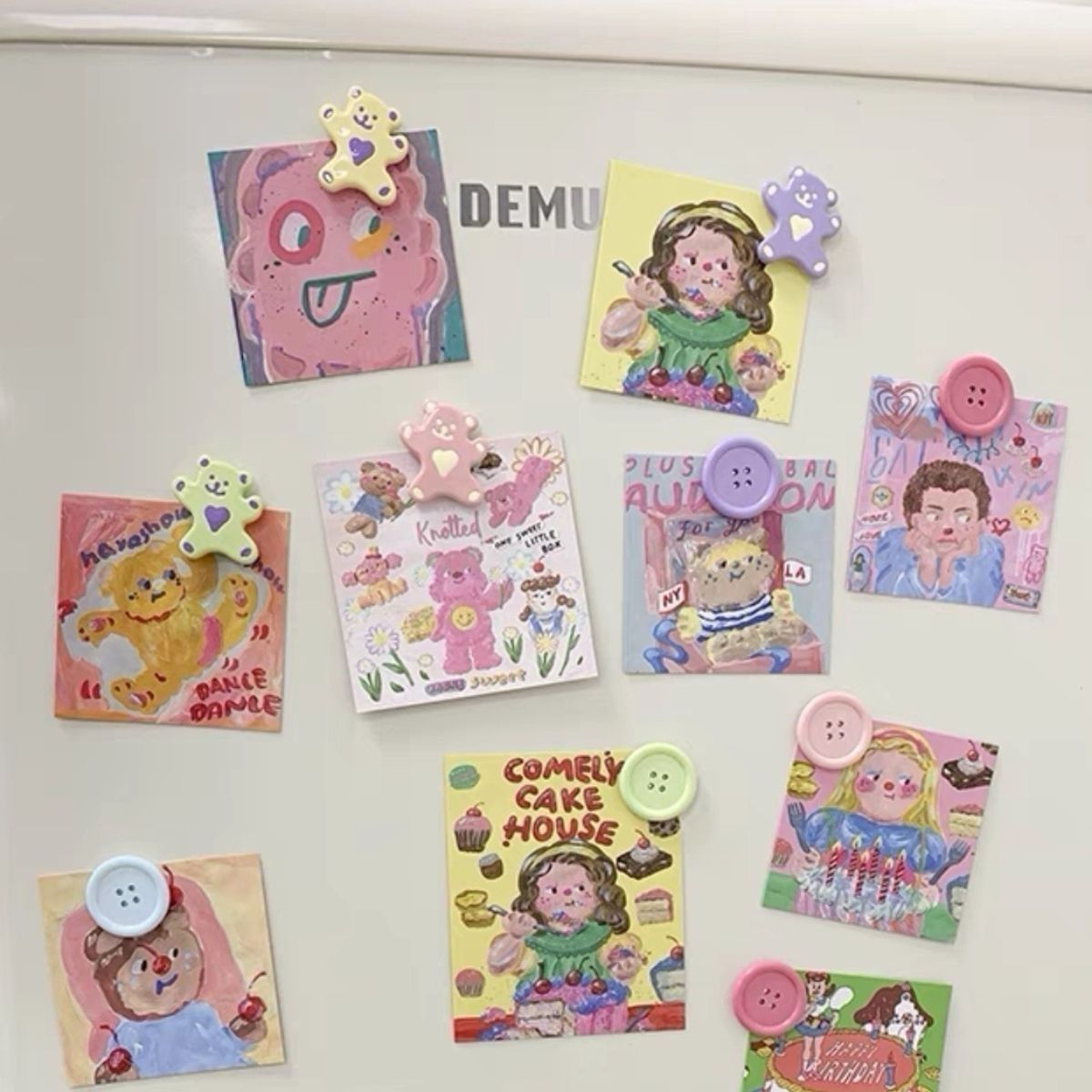 Pastel Button Fridge Magnets