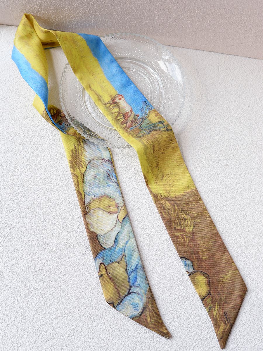Art Print Narrow Silk Tie
