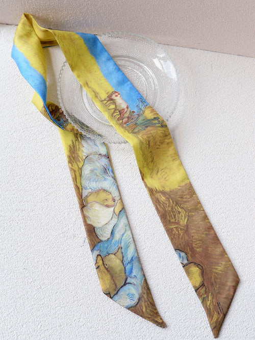 Art Print Narrow Silk Tie - Modomu