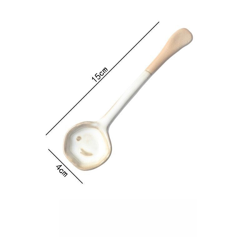 Retro Ceramic Dessert Spoon