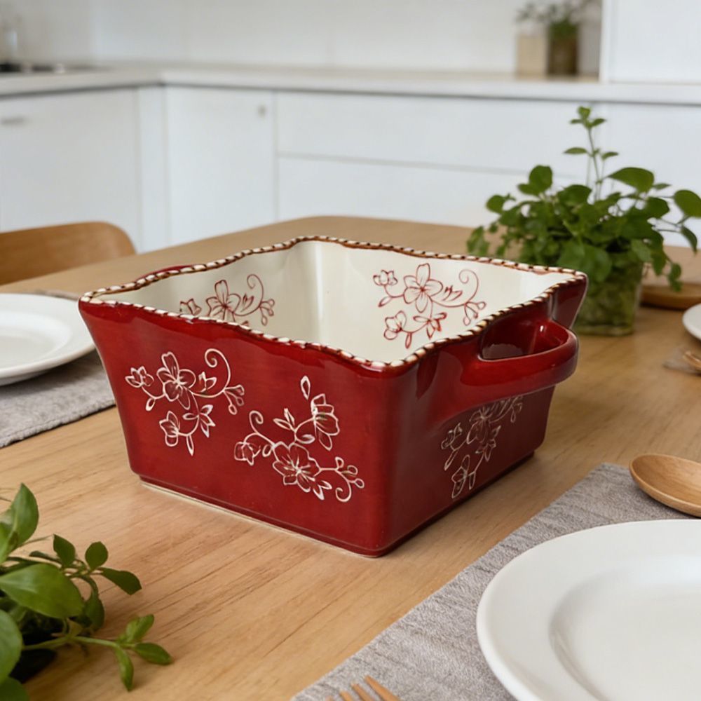 Embossed Floral Baking Bowl