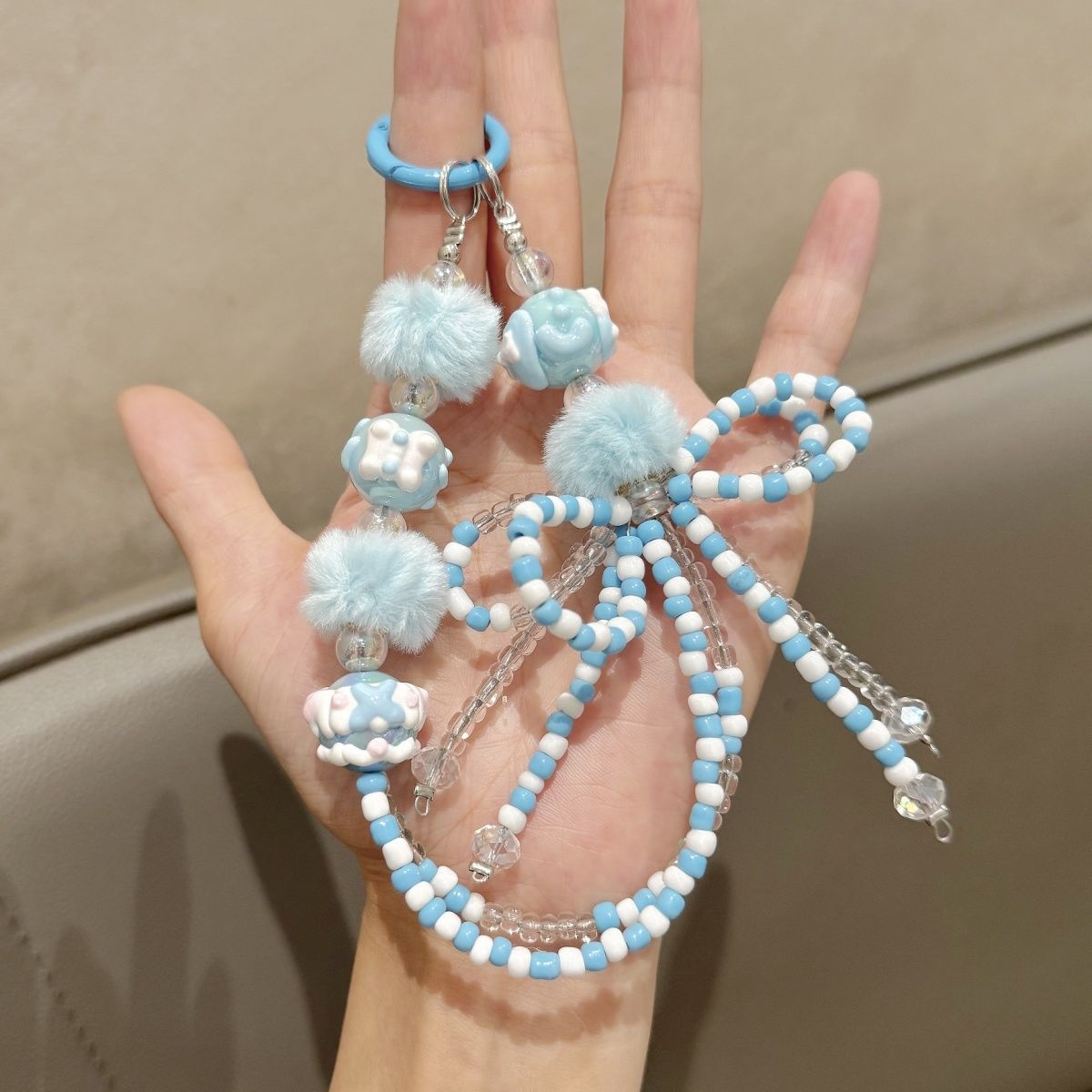 Beaded Phone Lanyard With Bow