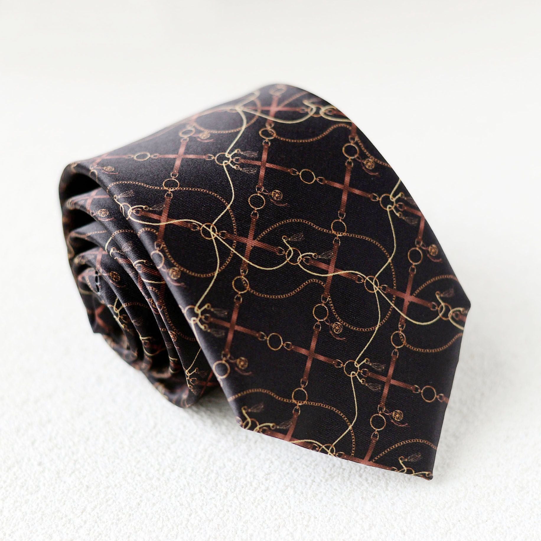 Hand Printed Retro Pattern Tie - Modomu