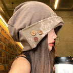 Button Detail Retro Pile Hat - Modomu