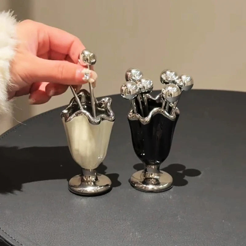 Fruit Fork Stainless Steel Storage Jar
