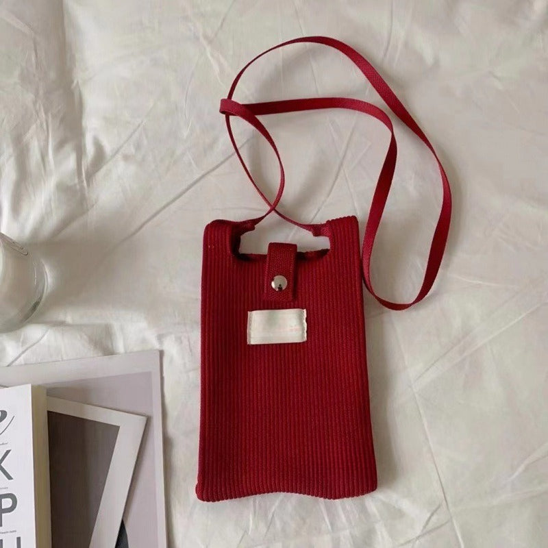 Ribbed Knit Phone Pouch