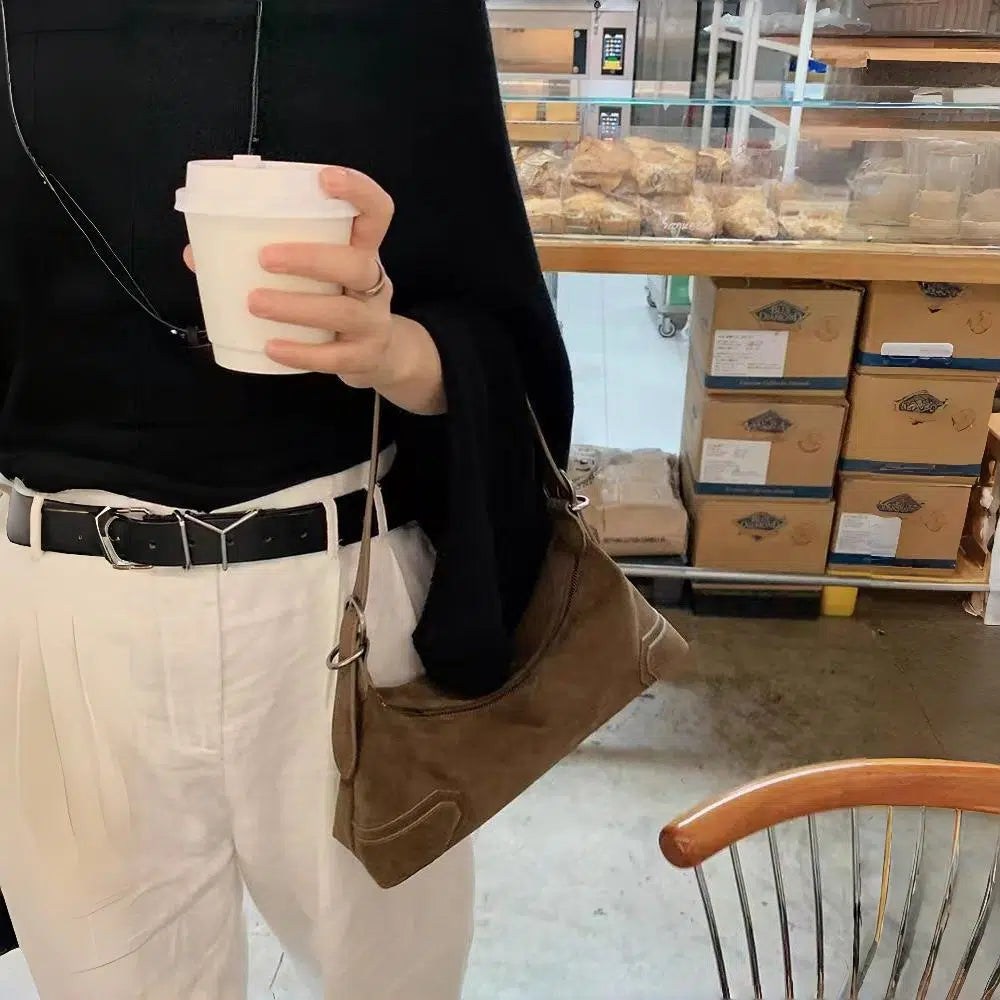 Suede Retro Underarm Shoulder Bag