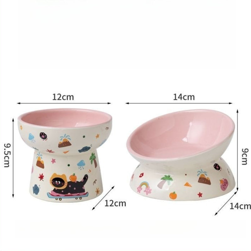 Elevated Ceramic Cat Food Bowl
