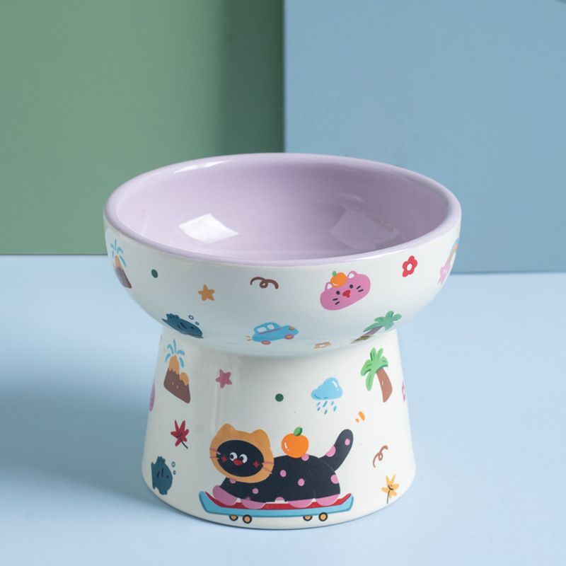 Elevated Ceramic Cat Food Bowl