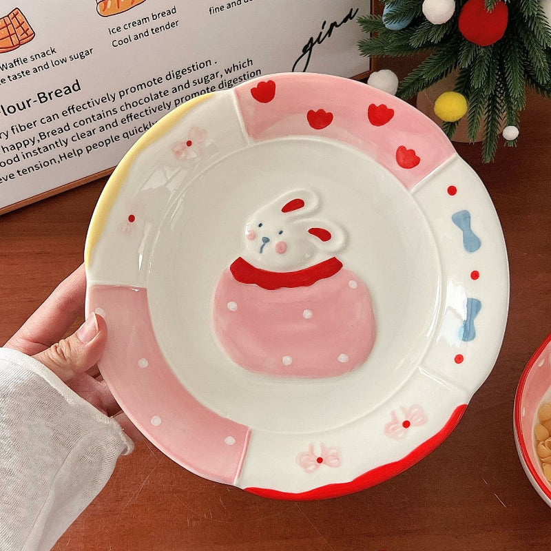 Hand Painted Rabbit Cereal Bowl - Modomu