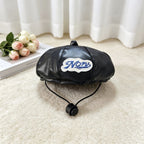 Faux Leather Pet Beret Hat