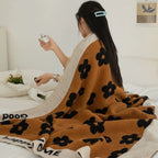 Caramel Daisy Fleece Throw Blanket