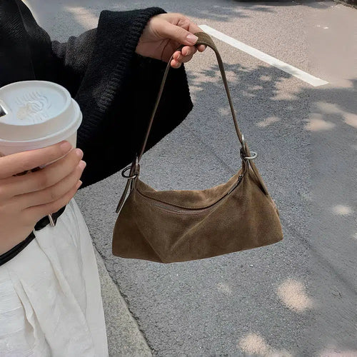 Suede Retro Underarm Shoulder Bag - Modomu