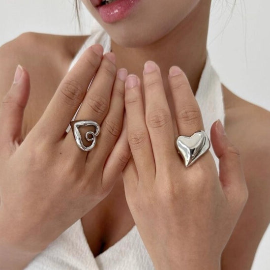 Hollow Heart Open Ring - Modomu