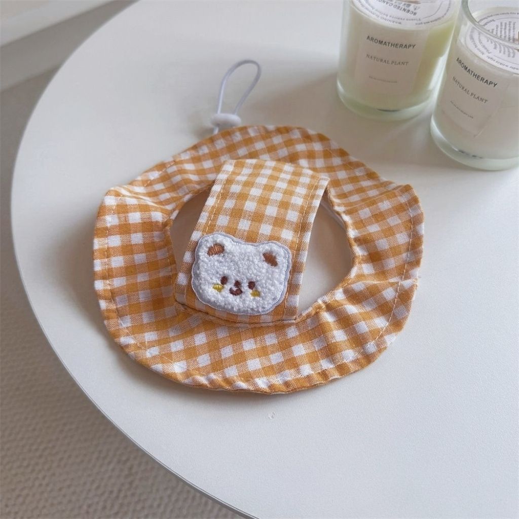 Bear Patch Gingham Pet Hat