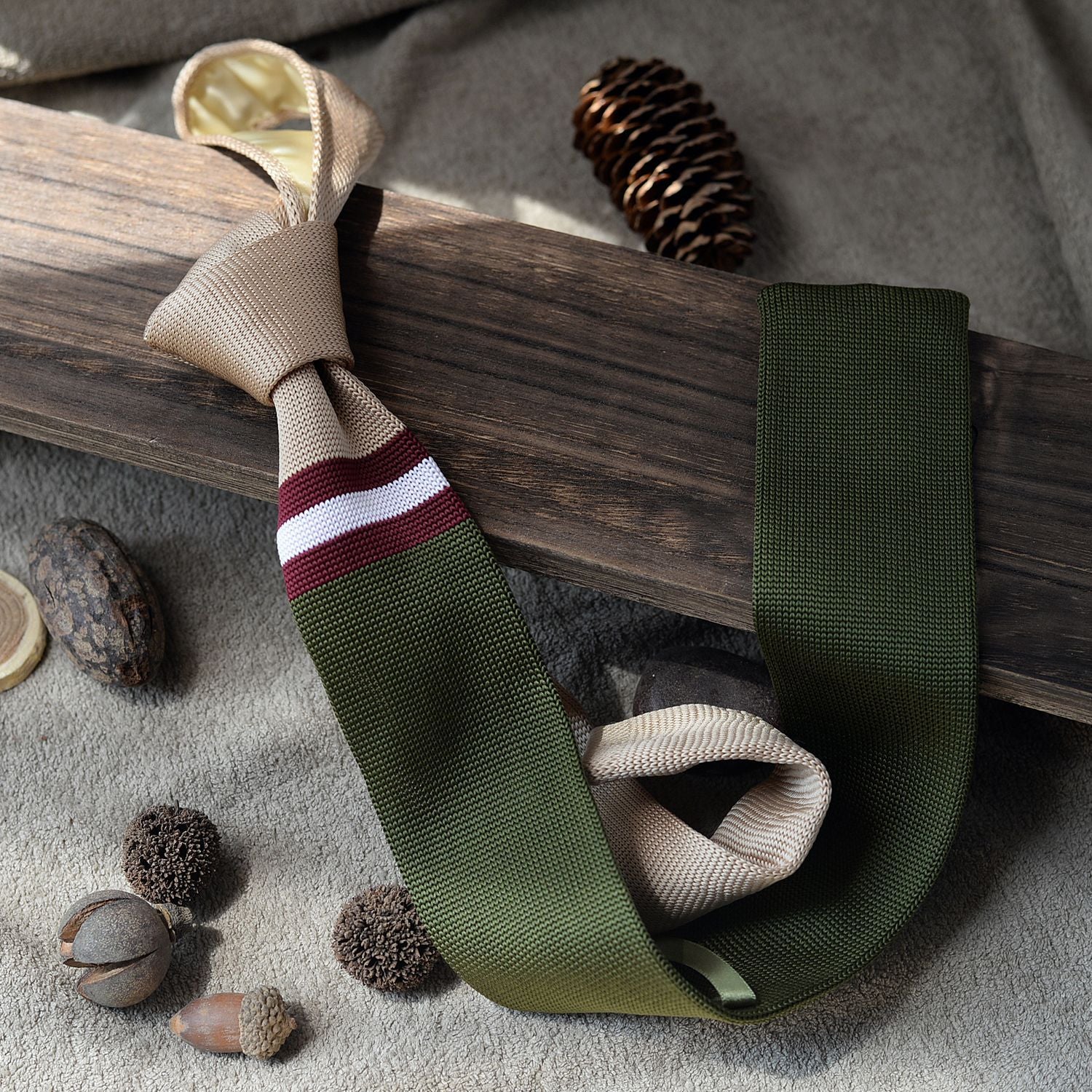 Striped Knit Tie Vintage Style - Modomu