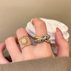 Tiger Eye Sunflower Ring - Modomu