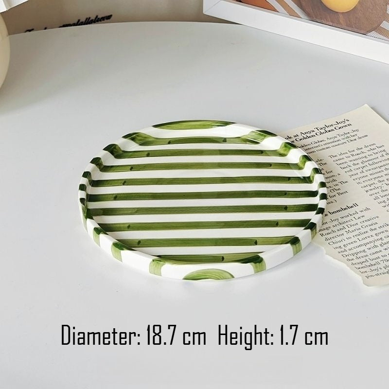 Hand-Painted Striped Dinner Plate