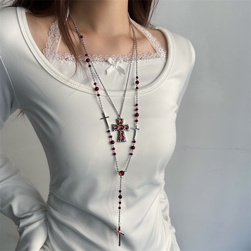 Layered Cross Pendant Necklace - Modomu