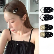 Black Polka Dot Love Hair Clip
