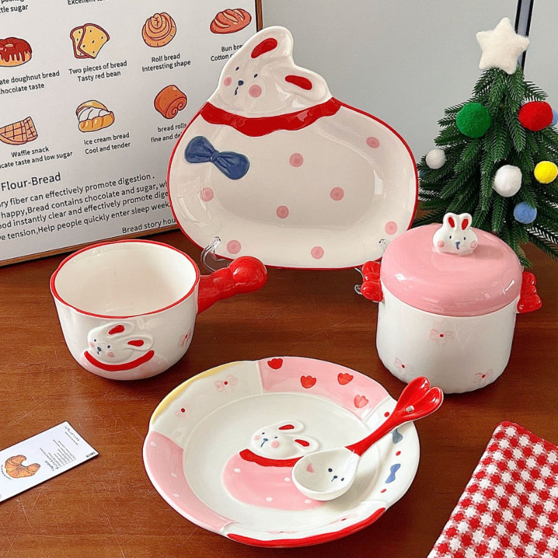 Hand Painted Rabbit Cereal Bowl - Modomu