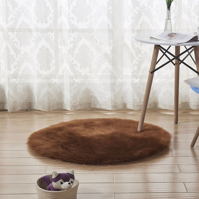 Plush Round Faux Fur Rug