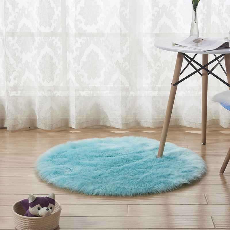 Plush Round Faux Fur Rug