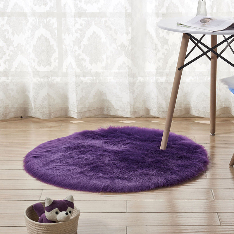 Plush Round Faux Fur Rug