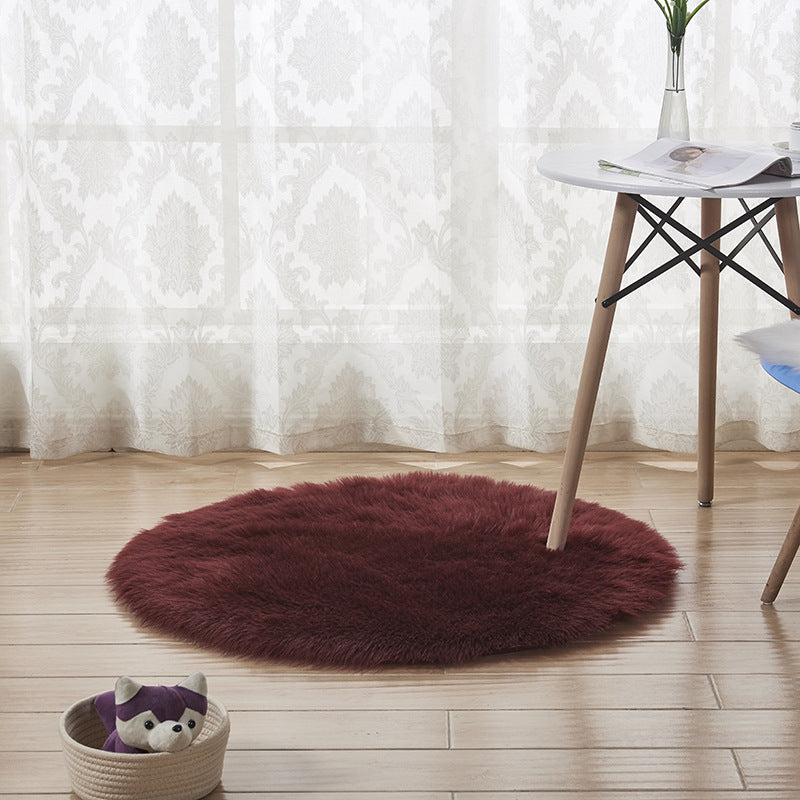 Plush Round Faux Fur Rug