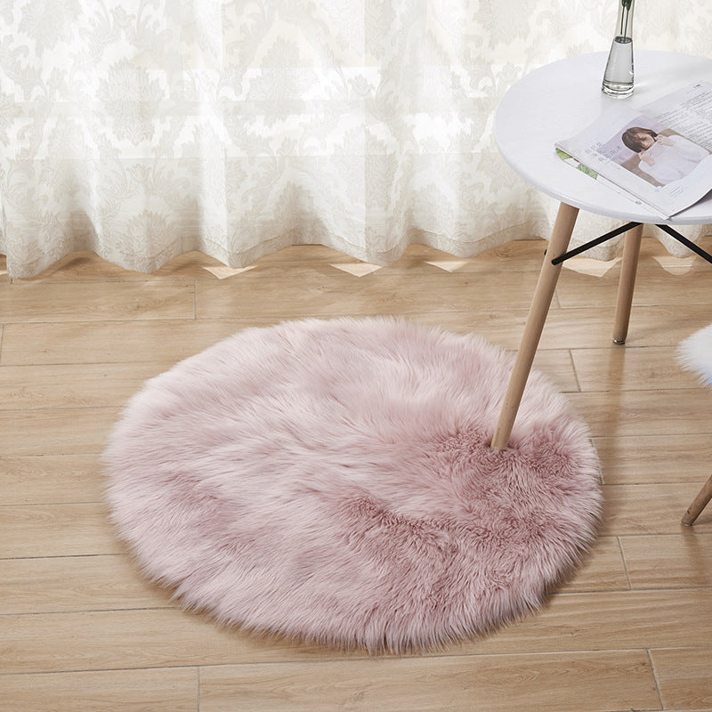 Plush Round Faux Fur Rug