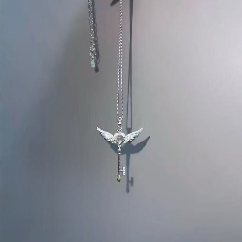 Angel Key Cupid Pendant Necklace