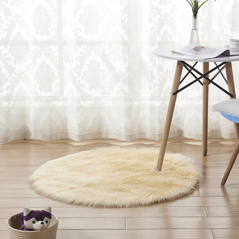 Plush Round Faux Fur Rug