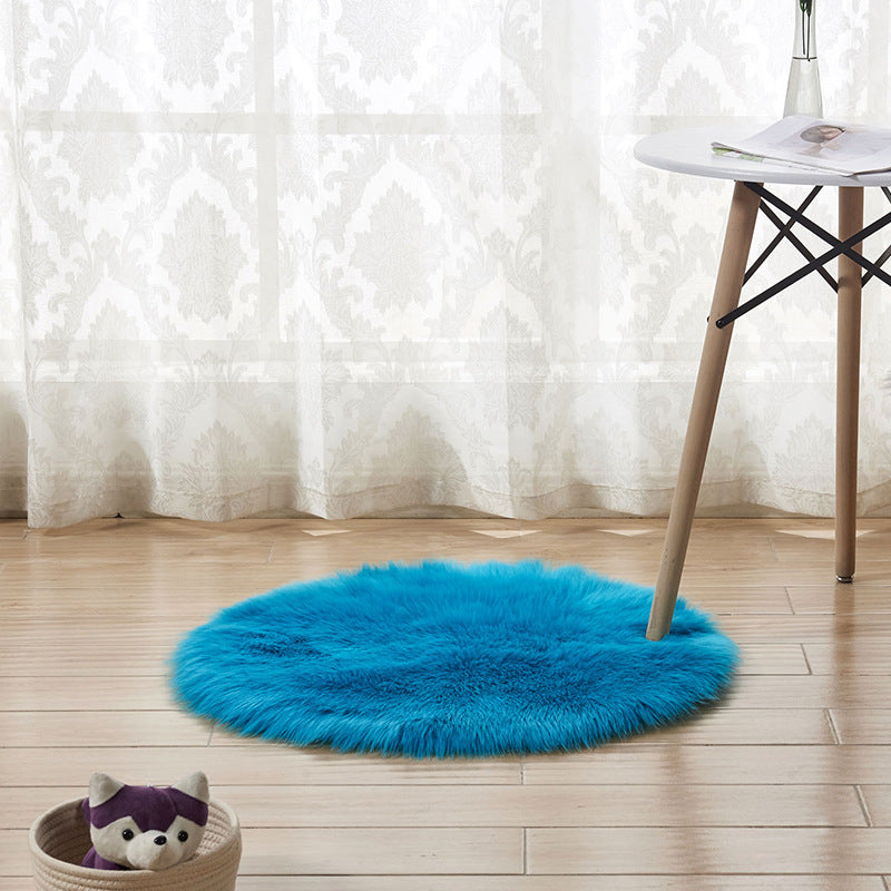 Plush Round Faux Fur Rug