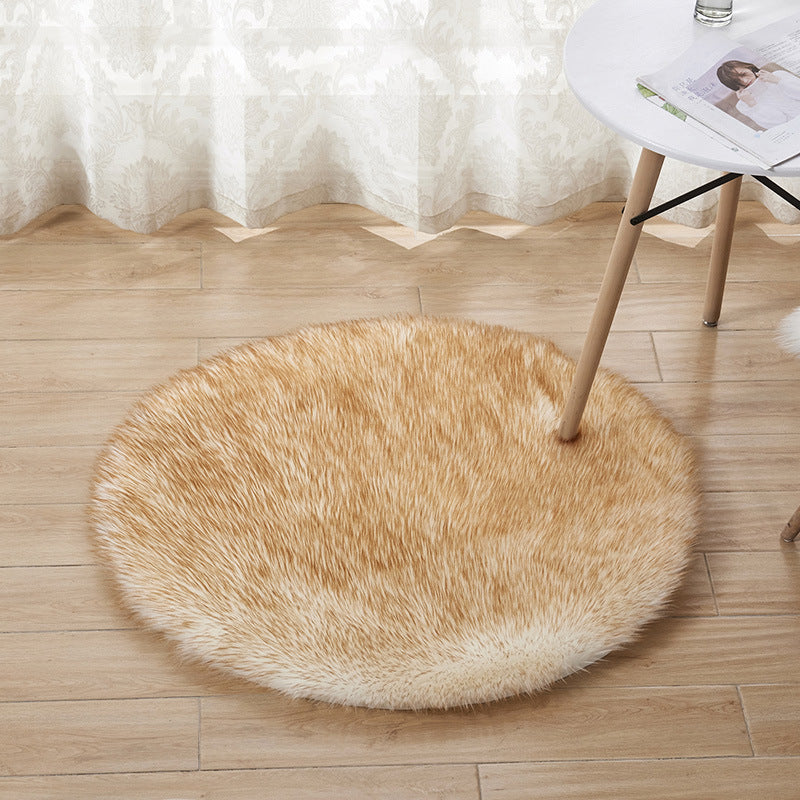 Plush Round Faux Fur Rug
